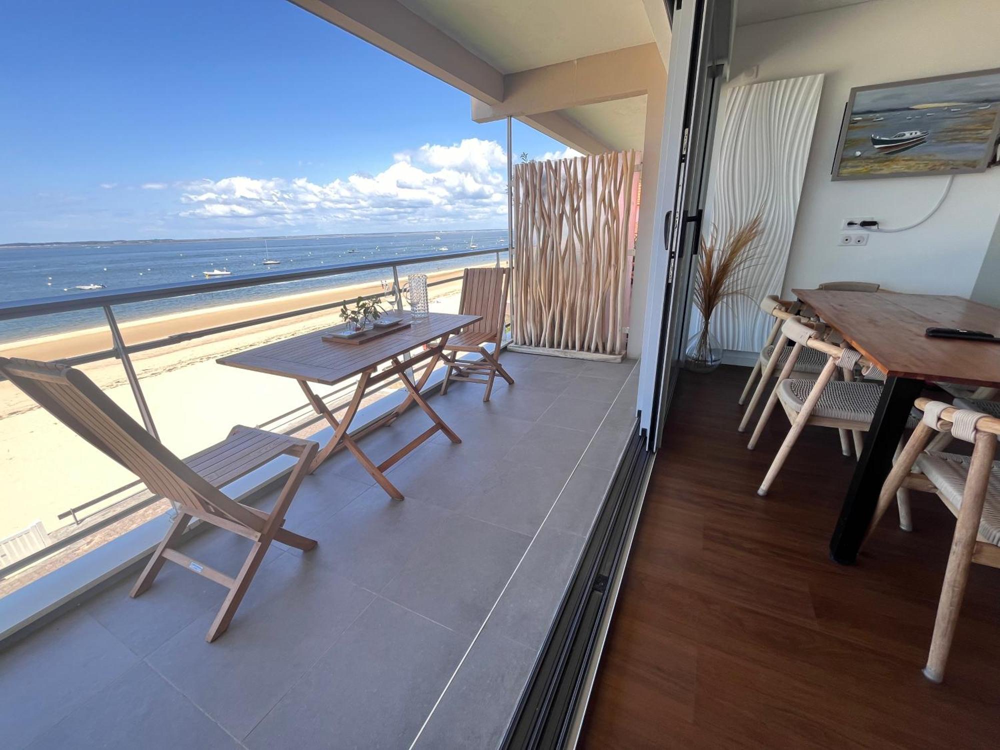 Premiere Ligne Acces Prive Et Direct A La Plage Vue Mer Arcachon Exteriör bild